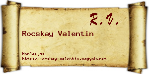 Rocskay Valentin névjegykártya